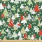 Ambesonne Winter Fabric by The Yard, Christmas Forest with Pine Trees Snowing Silhouette Style Pattern, Decorative Fabric for Upholstery and Home Accents, 1 Yard, Emerald Vermilion